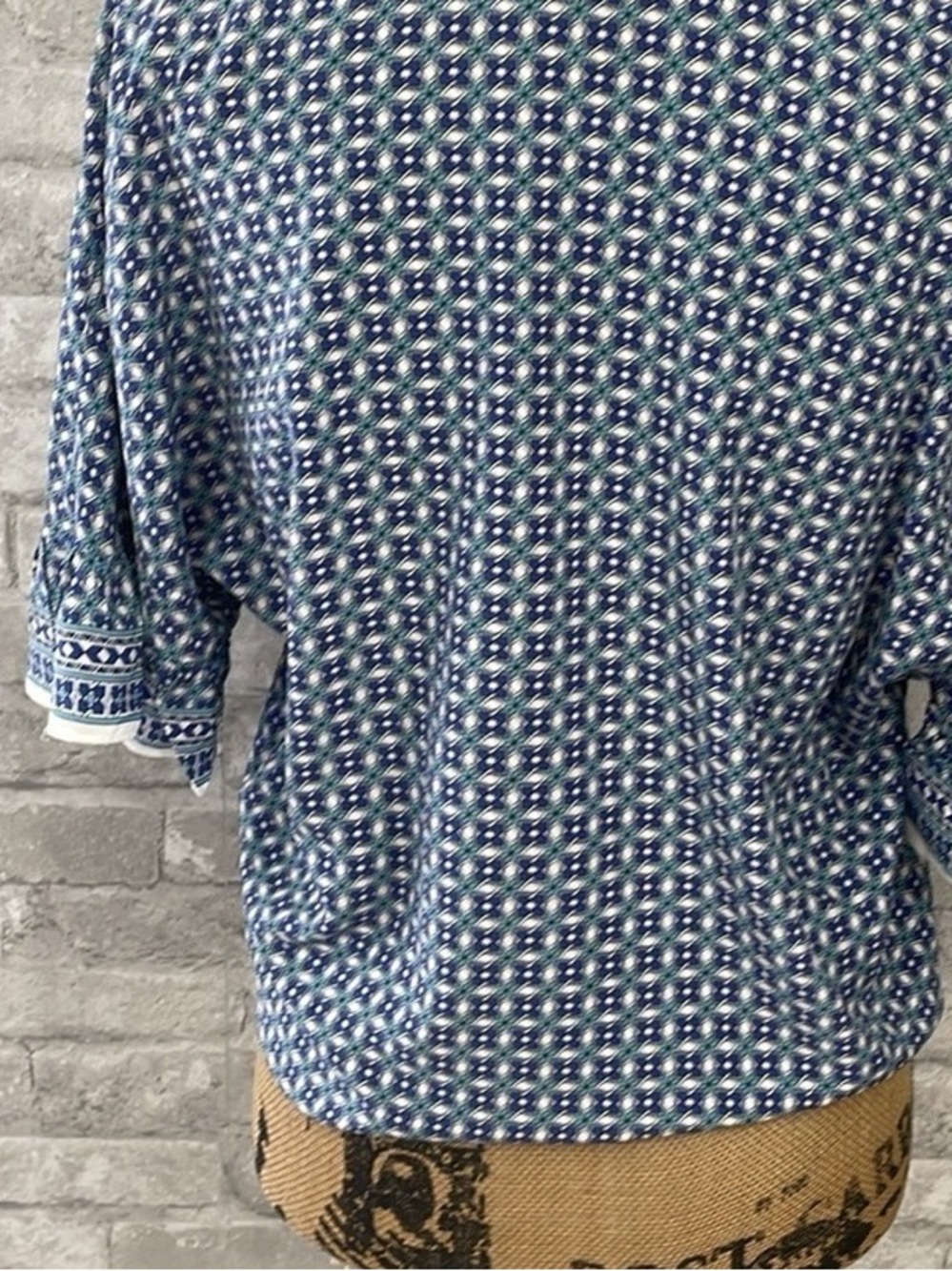 Blue Patterned Men's Short-Sleeve Shirt